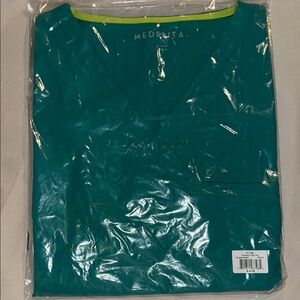 Medelita Teal V-Neck Scrub Top